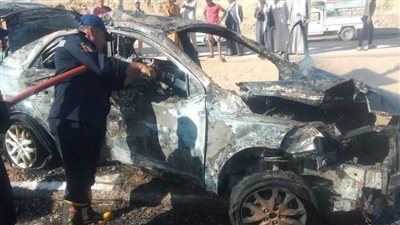 إصابة شخص إثر حادث تصادم ملاكي بعمود إنارة بالمنيا الجديدة 