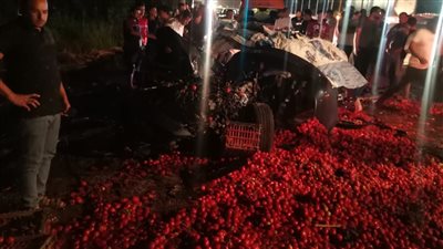 مصرع 4 شباب في حادث تصادم سيارة ملاكي مع سيارة نقل في كفر الشيخ