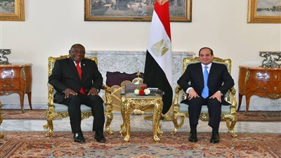 الرئيس السيسي يستقبل رئيس جنوب إفريقيا بقصر الاتحادية