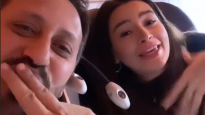 “أرسل لها بوسة”.. جوهرة تحتفل بعيد ميلادها مع مدير أعمالها على متن الطائرة (صور)