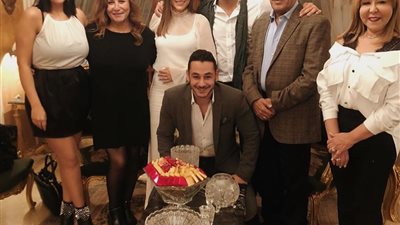 شاهد.. تفاصيل حفل خطبة محمد الشرنوبي على راندا رياض مديرة أعمال أنغام  (فيديو وصور)