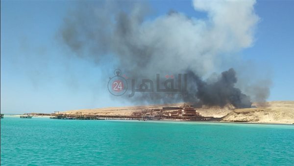 حريق بجزيرة الجفتون