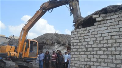 حملات مكثفة لإزالة التعديات على الأراضي الزراعية بالمحلة