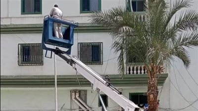 استبدال كشافات الصوديوم بـ ليد لتوفير استهلاك الكهرباء بحي الضواحي ببورسعيد | صور 