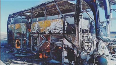 احتراق أتوبيس على طريق الطور شرم الشيخ دون إصابات