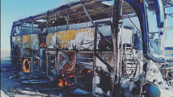 احتراق الأتوبيس بأكمله