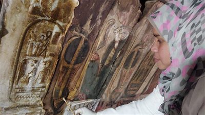 ننشر صور أعمال ترميم مقصورة آمون رع بأبيدوس بعد الانتهاء منها