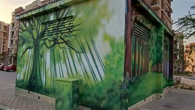 سكان مشروع جنة بـ العبور يحولون أكشاك الكهرباء وصناديق القمامة للوحات فنية | صور