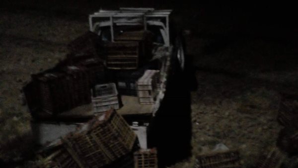 تصادم 3 سيارات بقرية