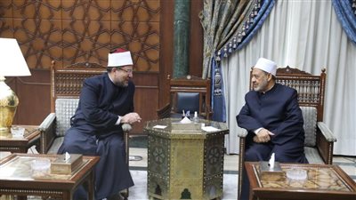 الإمام الطيب يستقبل وزير الأوقاف بمشيخة الأزهر لتعزيز قدرات الأئمة على مجابهة الأفكار المتطرفة