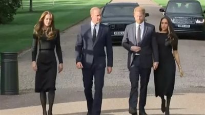 الأمير هاري وميجان ميركل يحضران تأبين الملكة إليزابيث الثانية بقلعة وندسور | صور