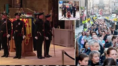 البريطانيون يلقون نظرة أخيرة على نعش الملكة إليزابيث قبل تحركه إلى لندن | صور