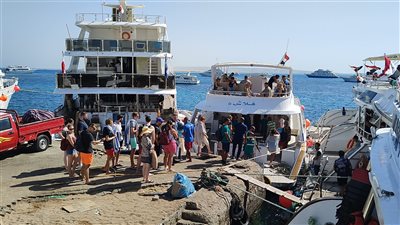 وصول 16 ألف سائح وإبحار عشرات اللنشات البحرية تجاه جزيرة الجفتون بالبحر الأحمر| بث مباشر