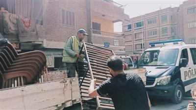 رفع 400 حالة إشغال للمحال والمنشآت التجارية والمتعدين على الطريق العام بالحوامدية وأوسيم والوراق