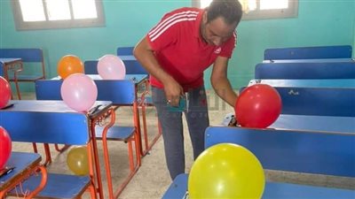 بالبلالين والزينة.. مدارس مدينة رأس غارب تستقبل الطلاب مع بداية العام الدراسي الجديد| صور 