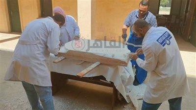 نحت نسخة مقلدة من حجر رشيد بالمتحف الآتوني بالمنيا | صور 