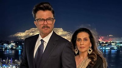 الفنان الهندي أنيل كابور وزوجته في احتفالية دار الأزياء الإيطالية ستيفانو ريتشي بالأقصر | صور