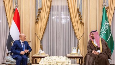 رئيس مجلس القيادة الرئاسي اليمني يبحث مع وزير الدفاع السعودي مستجدات الوضع اليمني