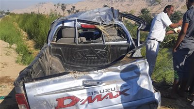 إصابة 14 شخصًا في حادث انقلاب سيارة ربع نقل بسوهاج | أسماء