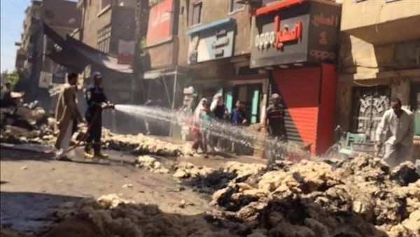 حريق سيارة قطن بسوهاج