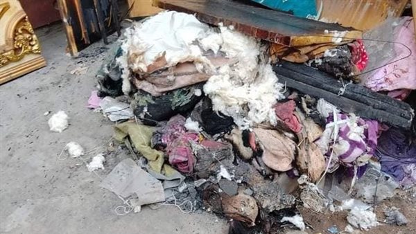 جانب من حريق شقة