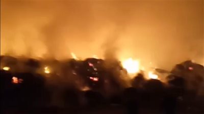 نشوب حريق في شونة لتجميع قش الأرز بالدقهلية
