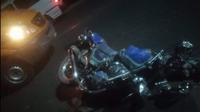 إصابة شاب في حادث تصادم سيارة وموتوسيكل بكوبري ترعة المريوطية 