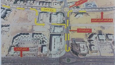 غلق كلي بطريق المحور المركزي بالاتجاه القادم من ميدان أنور السادات 