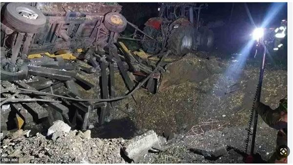 آثار سقوط الصاروخ