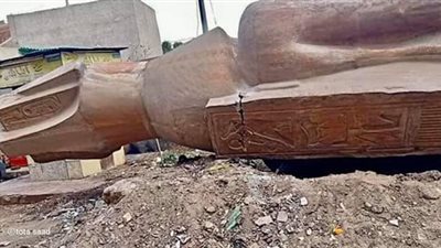 “اتكسر ورموه في الشارع”.. ما مصير مجسم تمثال “رمسيس” بالشرقية؟ (صور)