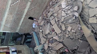 انهيار منزل مكون من طابقين وإصابة سيدة بكفر الشيخ