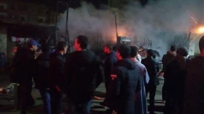 عاجل.. حريق يلتهم 5 باكيات بسور السكة الحديد بالقناطر (صور)