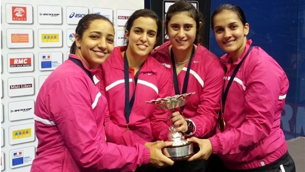 نور الشربيني و3 لاعبات