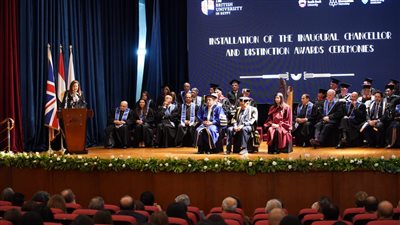 وزيرة التخطيط تشارك بحفل تنصيب الدكتور مجدي يعقوب كأول رئيس شرفي للجامعة البريطانية بمصر 