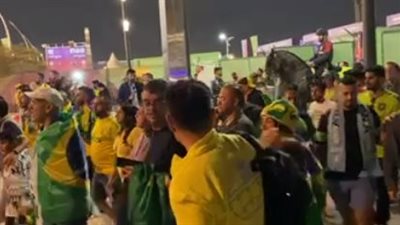 حزن ودموع جماهير البرازيل بعد الخروج من كأس العالم 2022 | بث مباشر