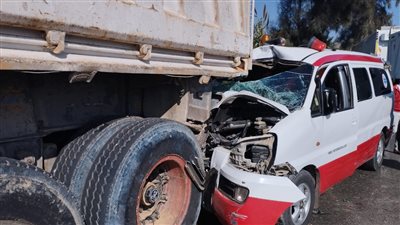  إصابة 5 أشخاص من أسرة واحدة في تصادم سيارتين إسعاف ونقل في الدقهلية