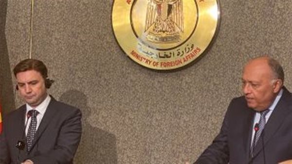 سامح شكري خلال مؤتمر