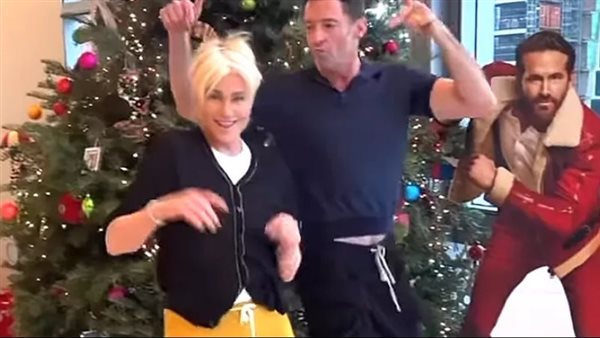 هيو جاكمان رفقة زوجته