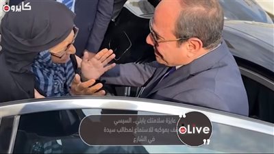 أنتي غالية علينا قوي.. ماذا دار بين الرئيس السيسي ومسنة تجلس على الرصيف؟