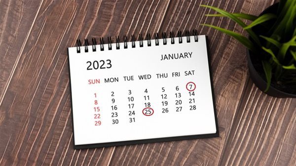 إجازات شهر يناير