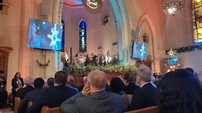 الطائفة الإنجيلية بمصر تحتفل بعيد الميلاد المجيد من كنيسة قصر الدوبارة