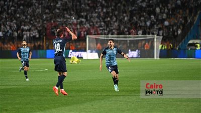 احتفال وليد الكرتي بهدفه في شباك الزمالك بنصف نهائي كأس مصر | صور