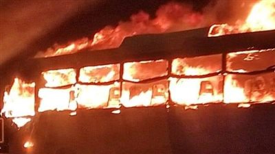 السيطرة على حريق أتوبيس نقل عام بطريق محور التعمير بالإسكندرية دون إصابات