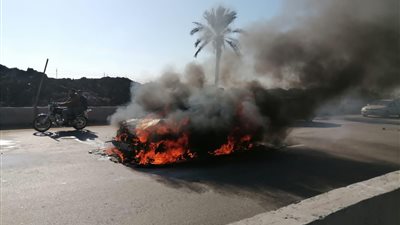 احتراق سيارة ملاكي وإصابة شخص في حادث تصادم بالدقهلية