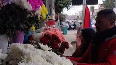 أمل وكمال زوجان يبيعان الورود بشوارع بنها: شغالين من 23 سنة وطول عمرنا سند لبعض 