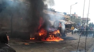 نشوب حريق في محل أدوات بترولية بالدقهلية