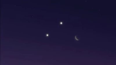 يمكن رؤيته بالعين المجردة.. اقتران كوكبي المشترى والزهرة مع هلال شهر شعبان يزين سماء مصر