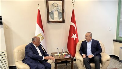 وزير الخارجية التركي يستقبل سامح شكري لتقديم التعازي في ضحايا الزلزال | صور 