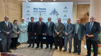 رئيس جامعة بنها يستقبل وزير الزراعة الأسبق ووفد الاتحاد العربي للتنمية المستدامة والبيئة