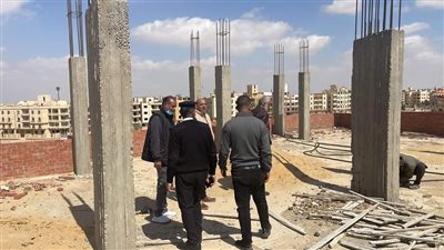 جهاز الشروق: إزالة أعمدة خرسانية مخالفة بعقار سكني بالمنطقة الخامسة